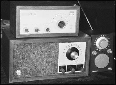 Three different KLH radios designed by Henry Kloss