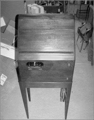 A front view of the restored Theremin.