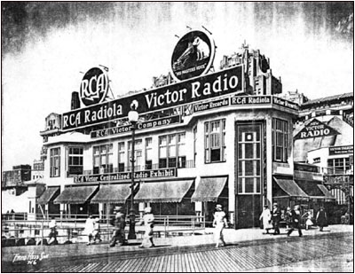 a photo of RCA Radiola and Victor Radio on the Atlantic City Boardwalk