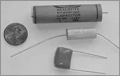 A typical old paper-dielectric capacitor