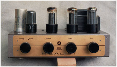 A head-on view of the Radio Shack 'Little Jewel' Model LJ-2 amplifier