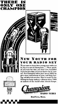 Champion radio tube ad