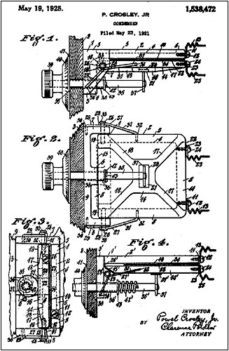 Powel Crosley's patent drawing