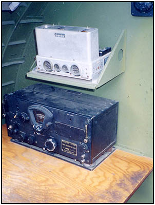 The radio compartment in the B-17 bomber