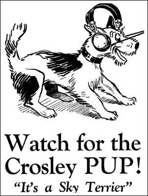 An early Crosley advertisement featuring the Pup