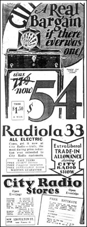 A Radiola 33 advertisement