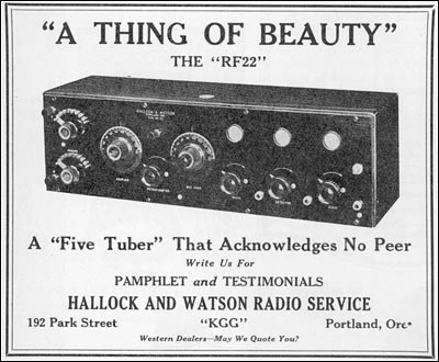 The Hallock and Watson RF22