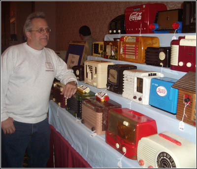 beautiful display of Catalin radios