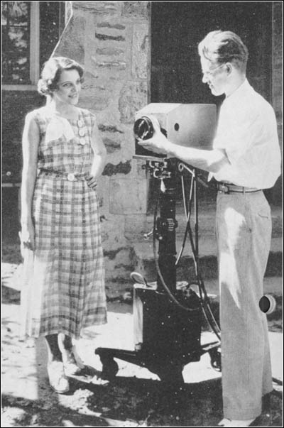 Philo T. Farnsworth demonstrating a 1935 version of his television camera