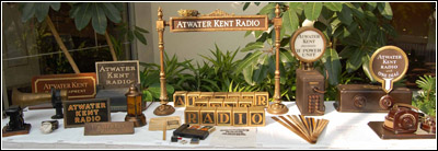 Sales promotion items in the special exhibit of Atwater Kent Radio