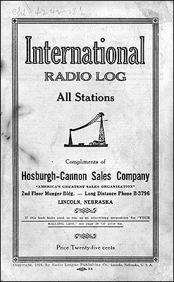 The cover of the 1926 "International Radio Log."