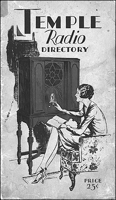 The cover of the "Temple Radio Directory" of the late 1920s.