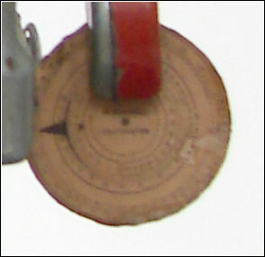 a close-up of the disk