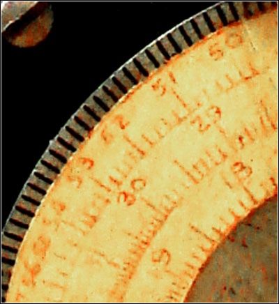 a close-up view of the front panel circular dial
