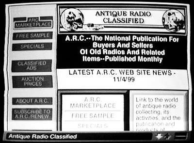 A.R.C.'s new home page on WebTV.